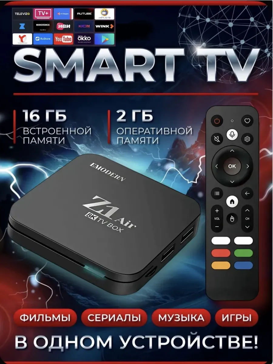 Приставка Смарт TV для телевизора Android-TV