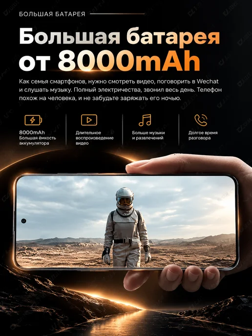 Смартфон Pro Max I17 Pro Max 6/1024 ГБ, оранжевый, фото 4