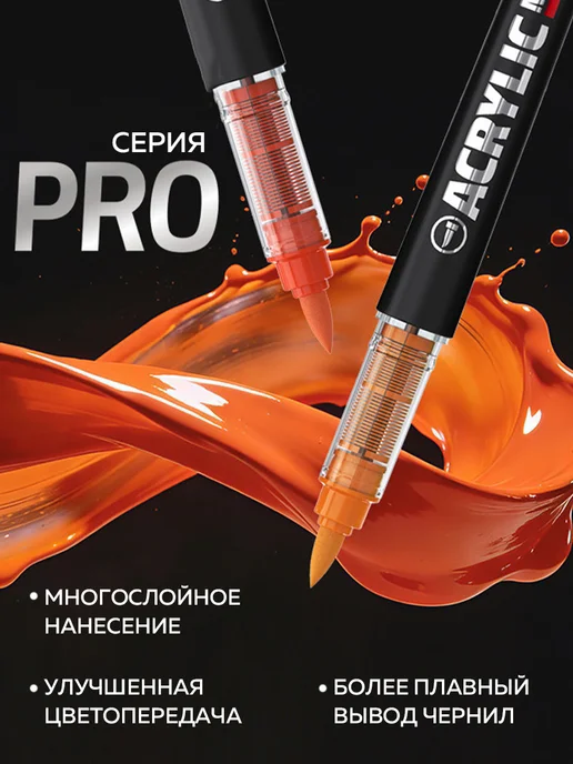 LANGUO Акриловые маркеры Кисть 9 цветов "Color of skin", 9 цв., фото 2
