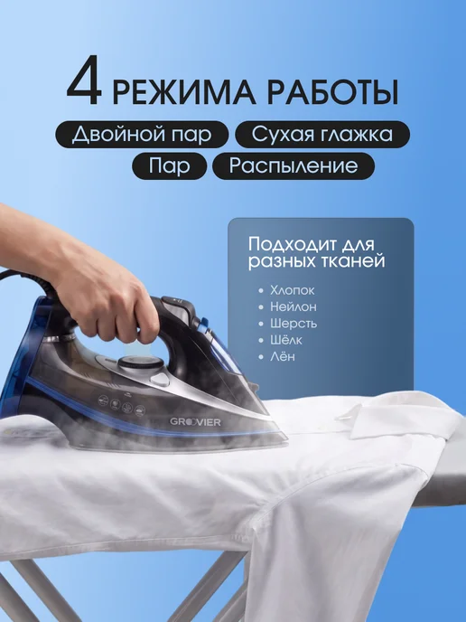 Groovier Утюг для одежды с отпаривателем, 2200Вт, 2200 Вт, фото 2