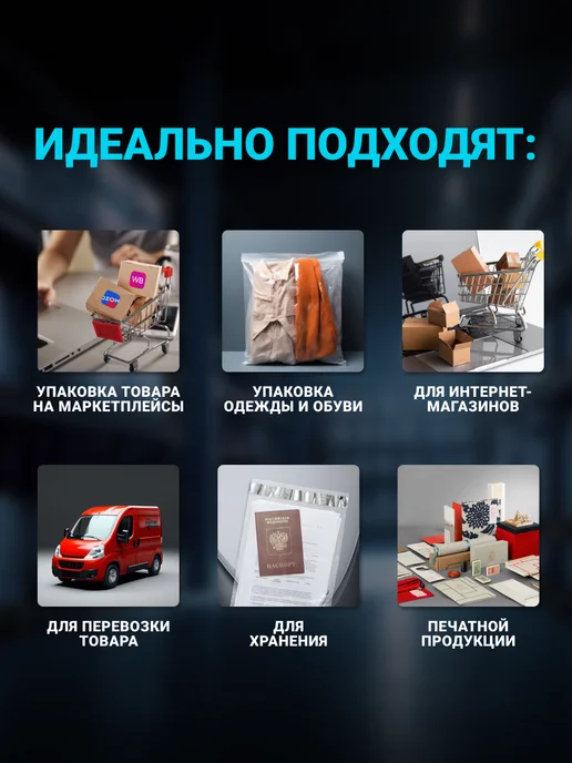 Seller community Курьерский пакет ПРОЗРАЧНЫЙ 500 х 600 мм, 10 шт, 500x600 мм, 10 шт, фото 3
