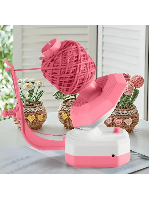 Автоматический спиннер пряжи для шитья, USB, розовый, розовый, фото 8