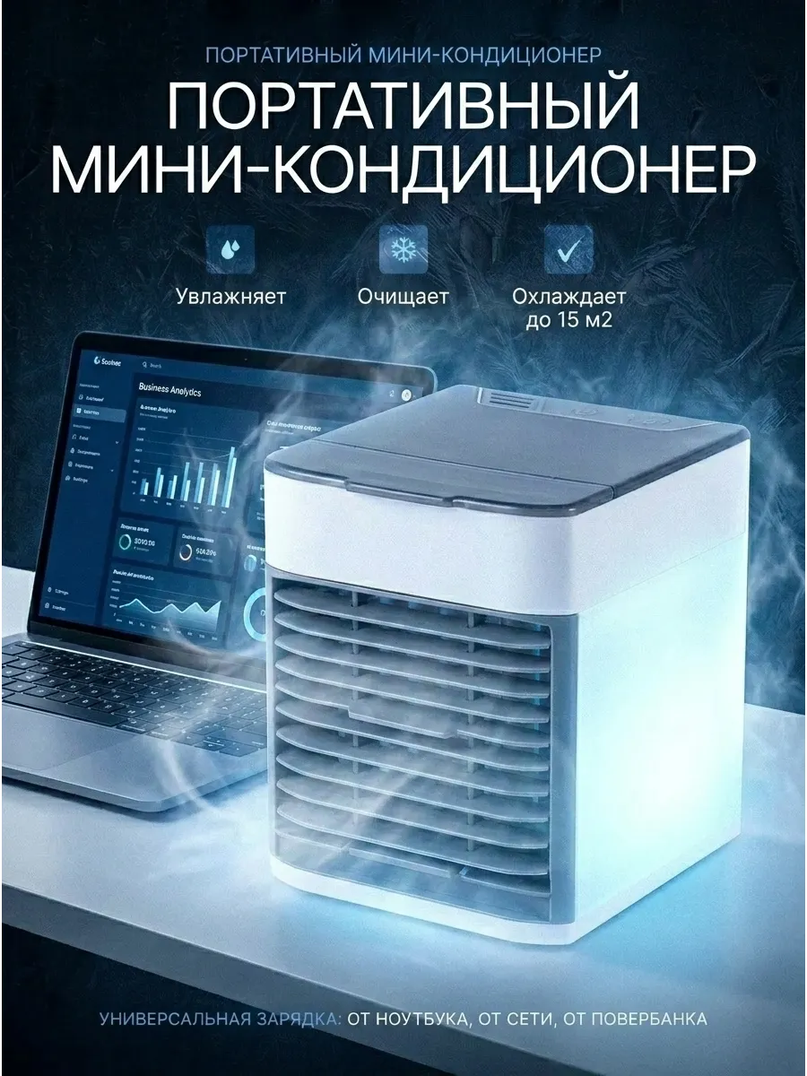 Мини кондиционер мобильный напольный для дома
