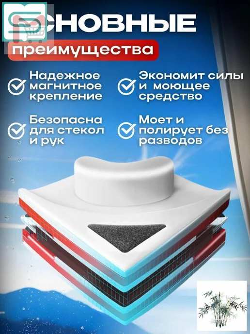 Магнитный стеклоочиститель двусторонний, вариант, фото 2