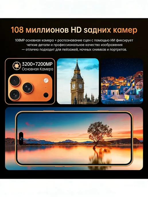 Смартфон Pro Max Iphonc 17 Pro Max 12/512 ГБ, оранжевый, фото 6