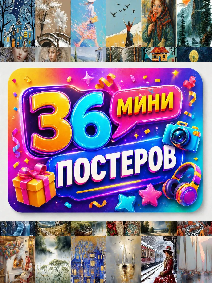Минипостеры 36 шт Нестандартное Искусство