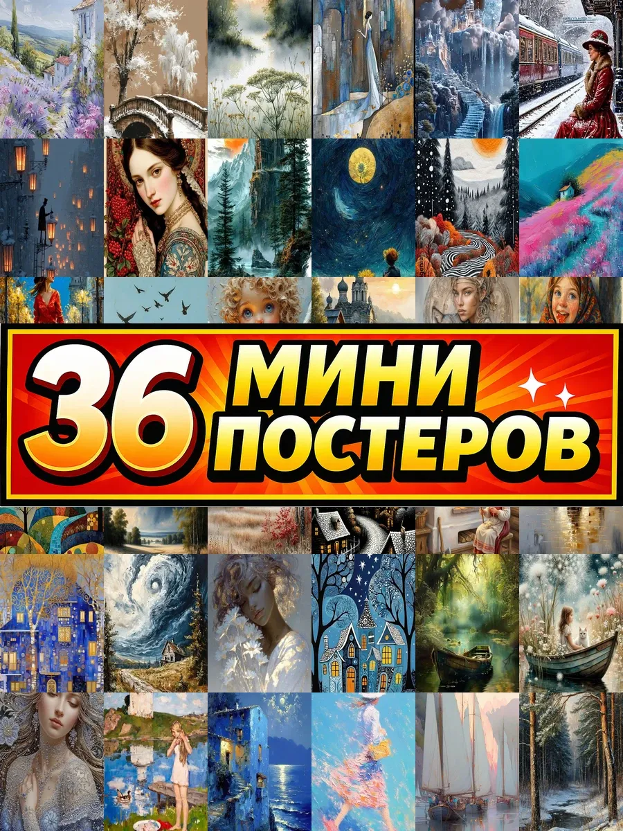 Минипостеры 36 шт Нестандартное Искусство