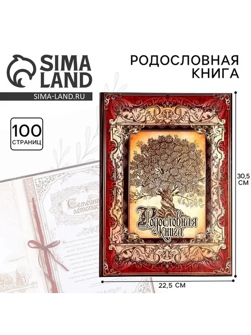 Элегантная родословная книга для семейных историй, красный