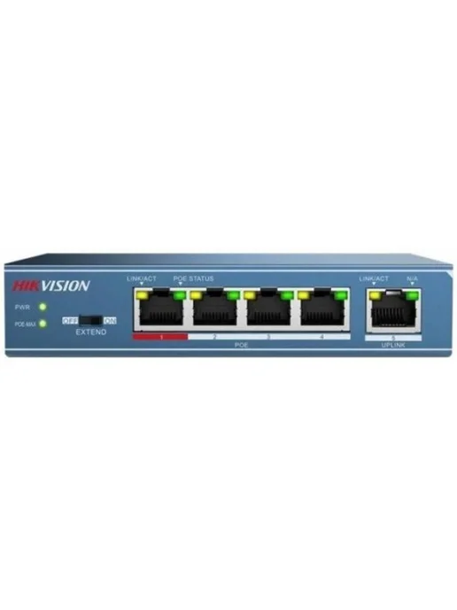 Коммутатор DS-3E0105P-E M(C) 4x100Мбит с 4PoE+ 35W, 4x100, 35 Вт, фото 3