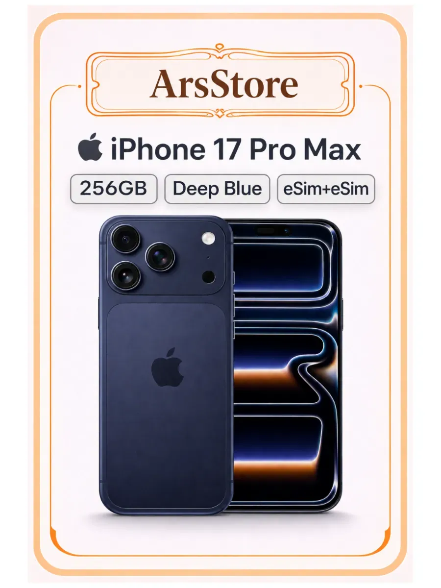 iPhone 17 Pro Max 256 eSIM+eSIM Deep Blue Apple 1096364607 купить в интернет‑магазине Wildberries