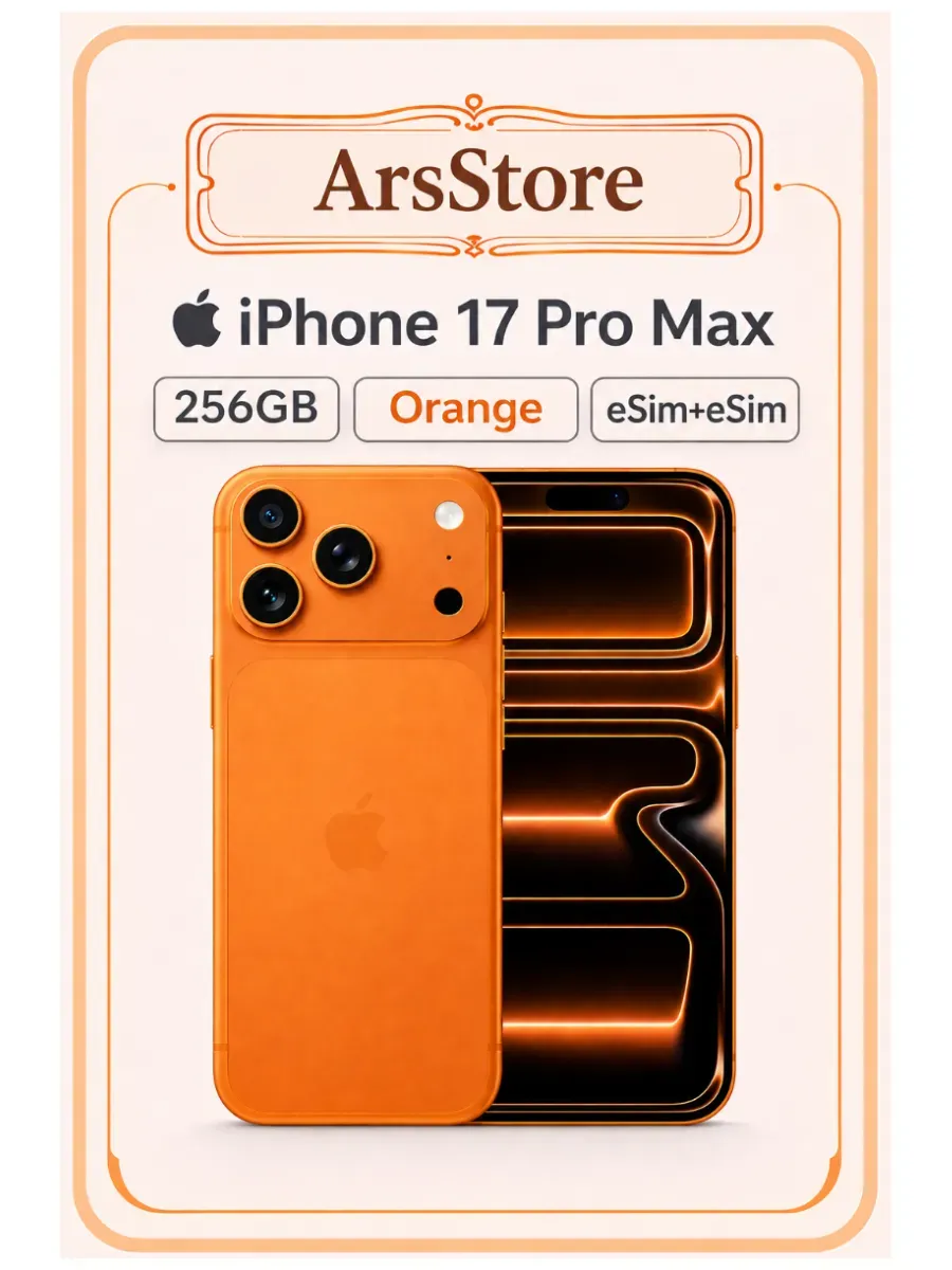iPhone 17 Pro Max 256 eSIM+eSIM Orange Apple 1096364608 купить в интернет‑магазине Wildberries