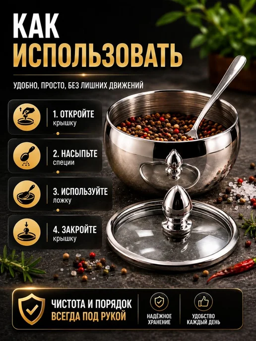 ANVILU сахарница с крышкой и ложкой из нержавеющей стали, серый, фото 7