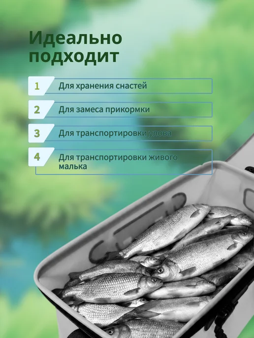 TroutPoint Кан рыболовный сумка для рыбы 50см, синий, фото 6
