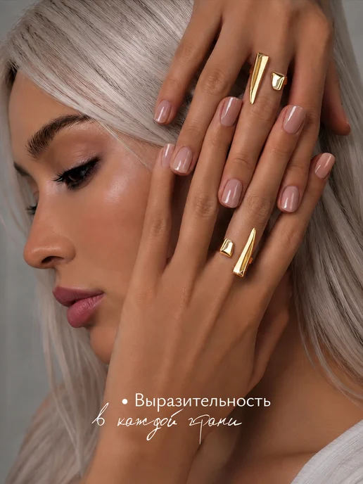 Vilange кольцо женское крупное объемное бижутерия, желтый, фото 2