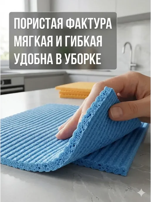 AI570 Целлюлозные салфетки для кухни 3 шт для кухни, 3 шт, фото 5