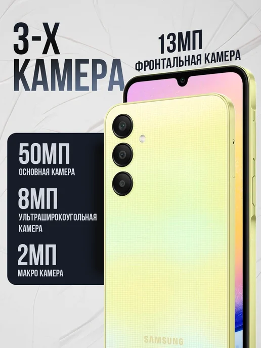 Смартфон Samsung A25 8/256 ГБ, желтый, фото 3
