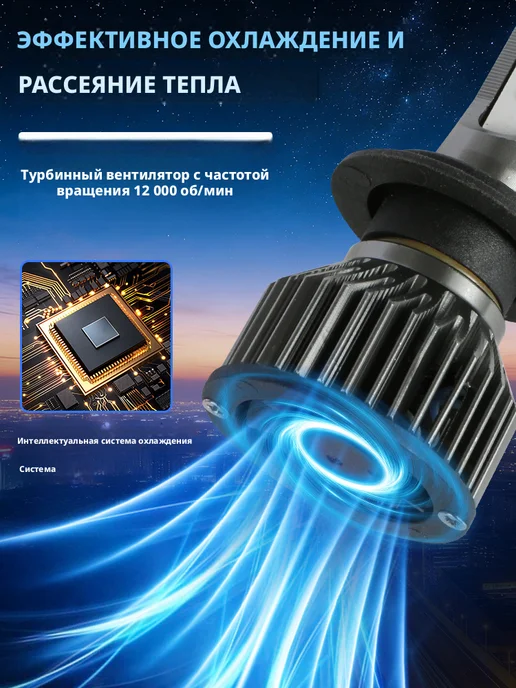 Gicoo F2 LED фары H7 100Вт 12000лм CANBUS, 2 шт, 100 Вт, 2 шт, фото 6
