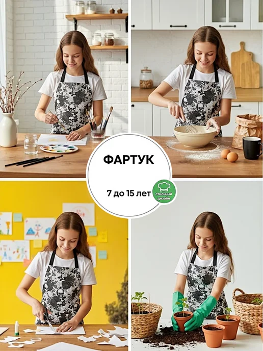 Фартук кухонный, черный