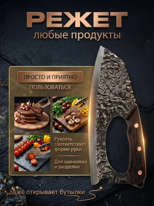 Нож кухонный универсальный, удобный для чистки рыбы "Зебра", серый, фото 6