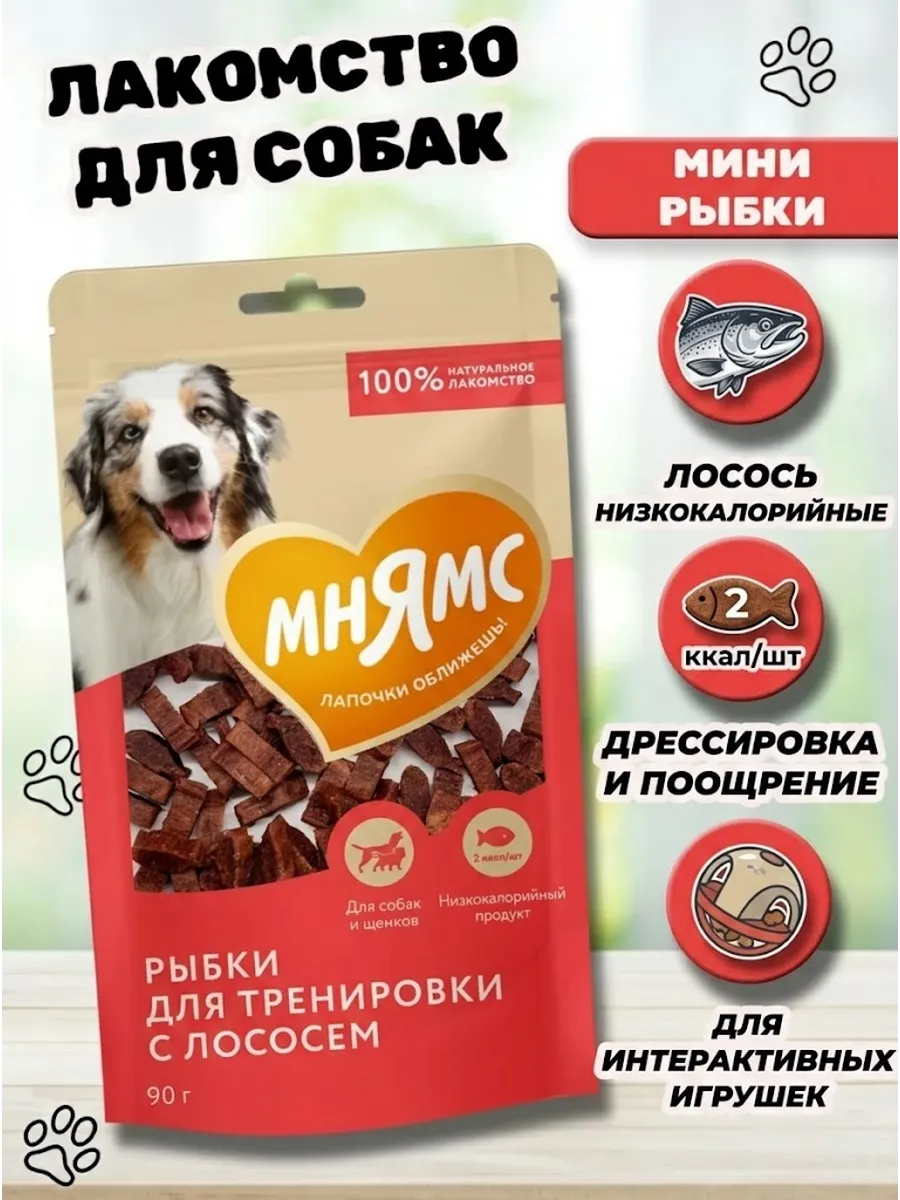 Лакомство для собак "Рыбки" из лосося 90 гр