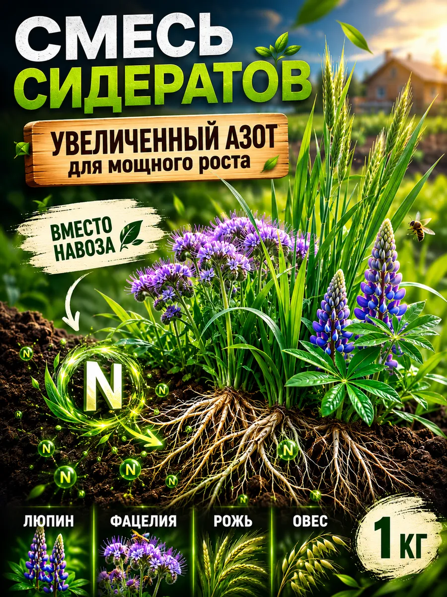 Сидераты, семена для огорода, 1 кг