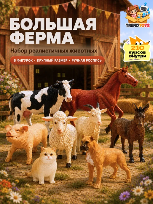 TrendToys Фигурки домашних животных набор Большая ферма для детей, вариант