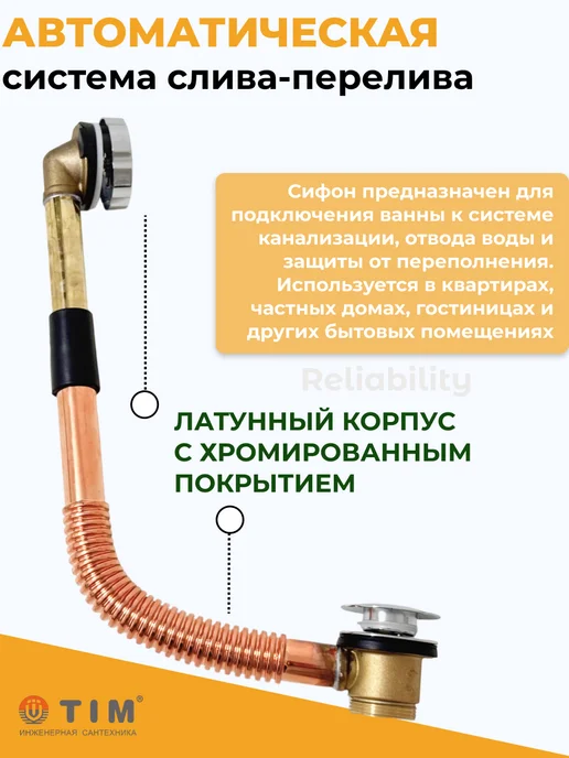 TIM обвязка для ванны автомат, желтый, фото 2