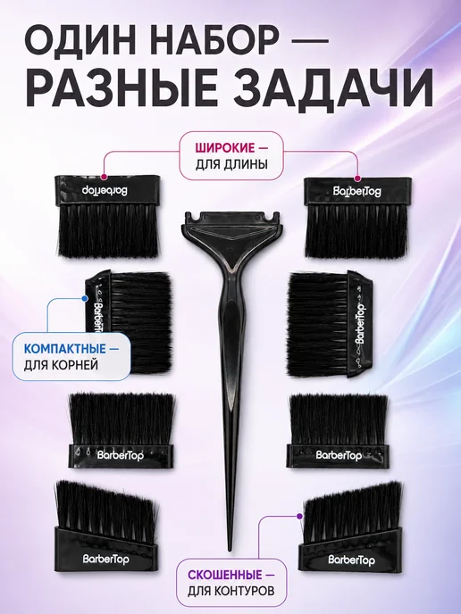 FANTOMHEADS Кисть для окрашивания волос с насадками, черный, фото 2