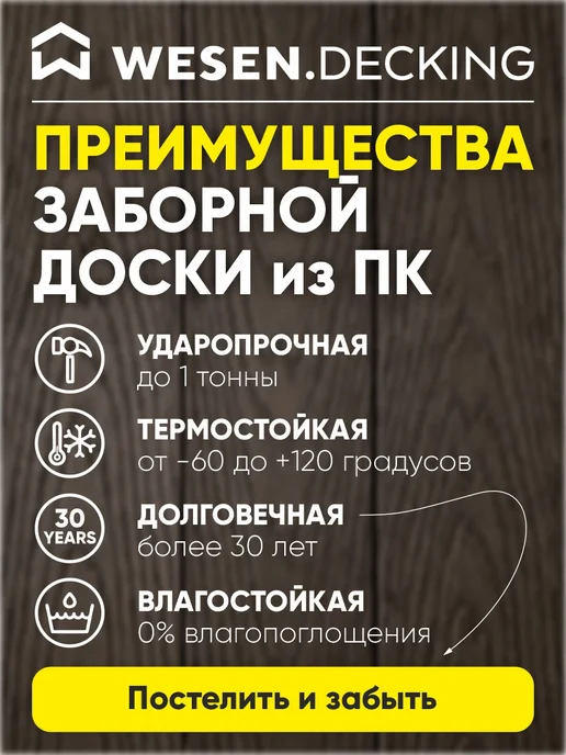 Заборная доска полимерная 110х20х1000 мм,Снежно-белый, 1 шт, 20x1000 мм, 1 шт, фото 2