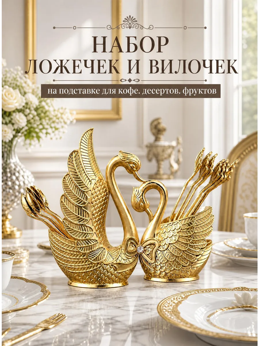 Набор ложки чайные и вилки десертные по 6 шт