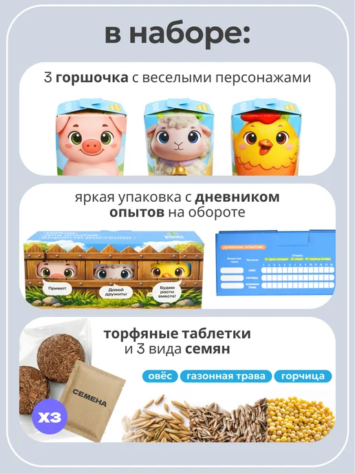Happy Plants Набор для опытов Вырасти растения "Happy Plant" ФЕРМА, вариант, фото 2