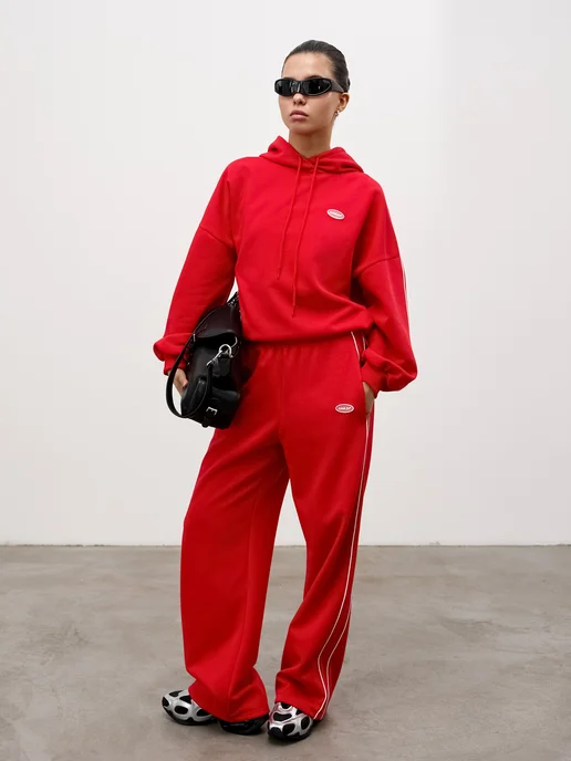 LOOK.IN Костюм спортивный брючный, красный, фото 2