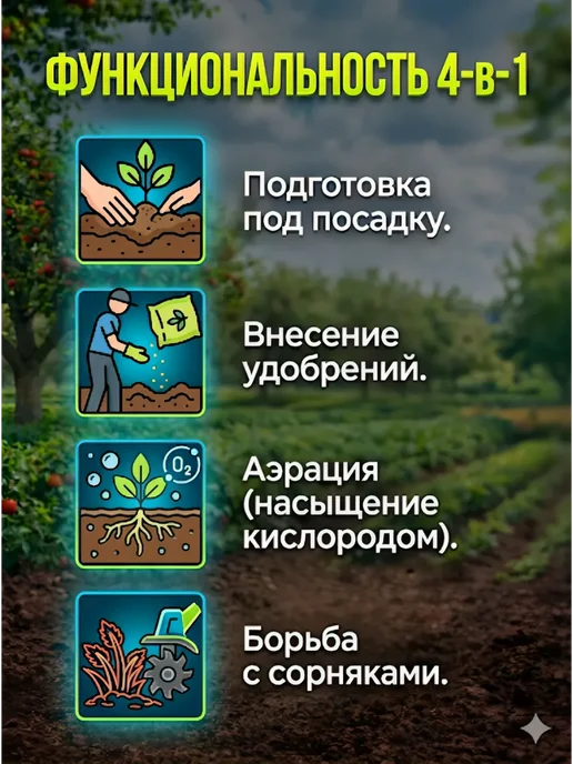 Культиватор аккумуляторный Бесщеточный двигатель, вариант, фото 4