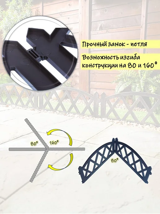 ГарденПласт Декоративный садовый забор MODERN, серый, фото 3
