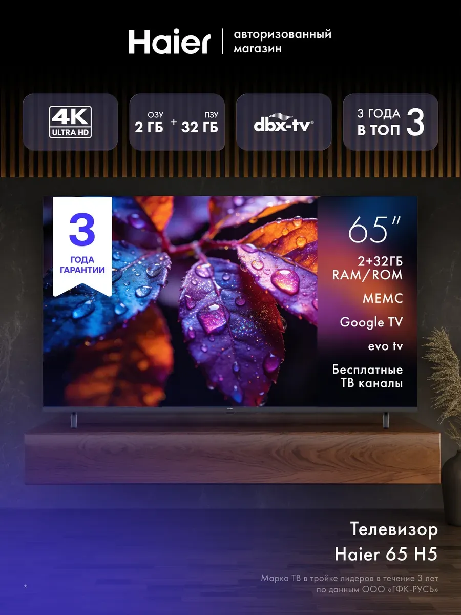 Телевизор 65 LED H5, DBX-TV, 4K UHD