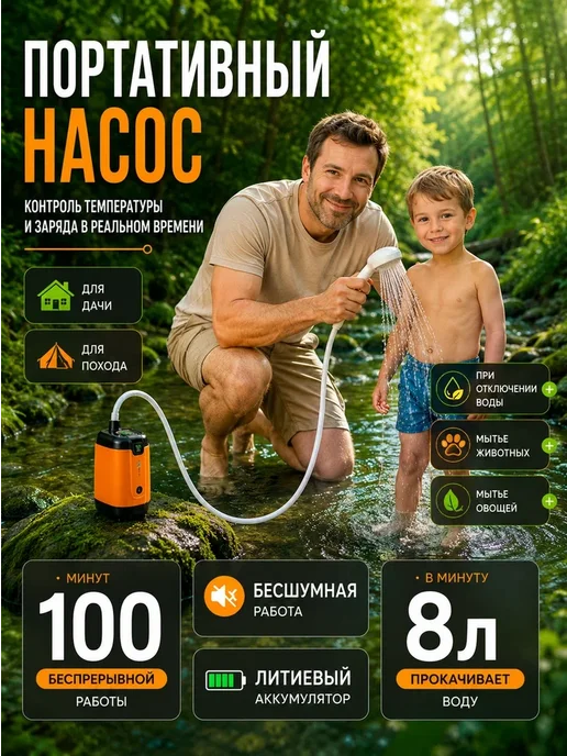 Лампочка Ильича Душ портативный для дачи походный, вариант, фото 2