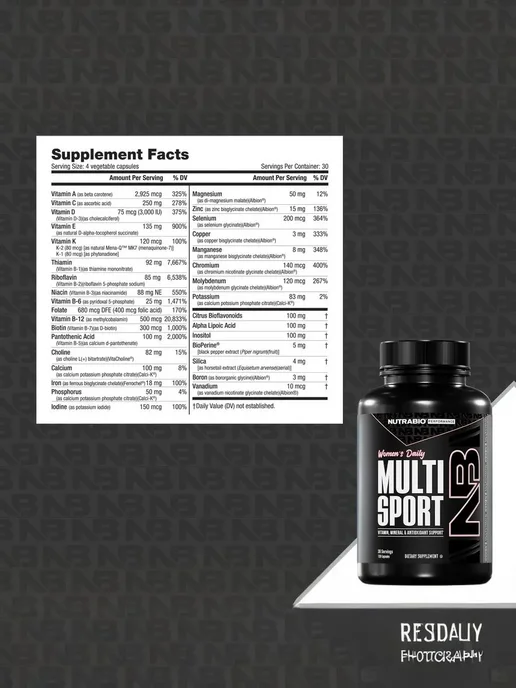 NutraBio Labs Мультивитамины для женщин, 120 капсул, 200 мл, фото 2
