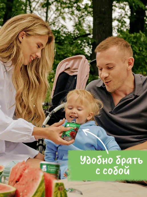 GERBER Пюре Яблоко, черника с овсяной кашей, с 6 месяцев, 8х110г, 110 г, фото 7