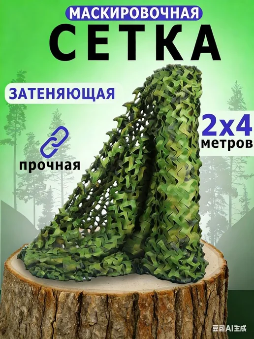Маскировочная сетка для охоты, нейлон, 300х200 см, 300x200 см