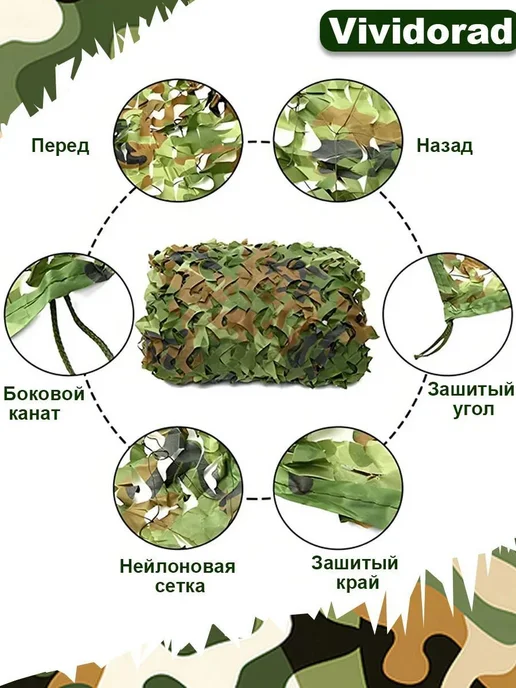 Маскировочная сетка для охоты, нейлон, 300х200 см, 300x200 см, фото 2