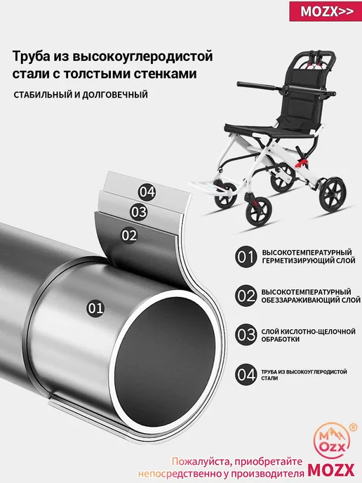 Складная лёгкая ручная инвалидная коляска для взрослых и пож, вариант, фото 3