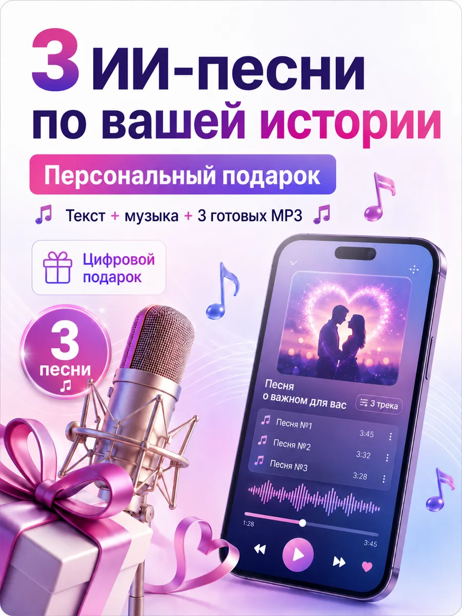 ИИ песни 3 штуки на подарок