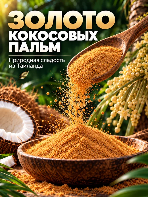 Nature's Charm Кокосовый сахар 100% натуральный 300 гр, 300 г, фото 5