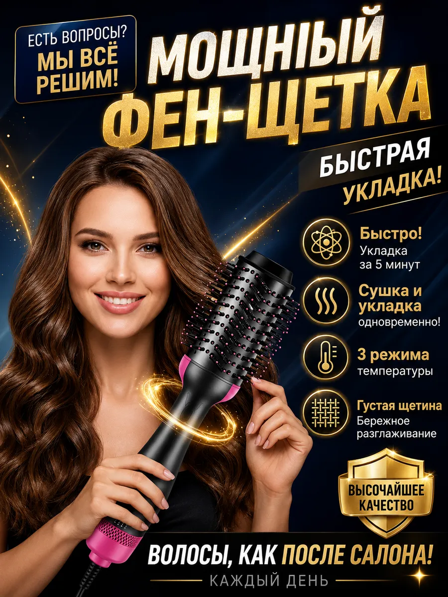 Фен-щетка электробрашинг для укладки волос