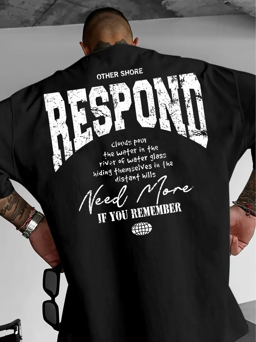 Respond принт футболка с круглым вырезом