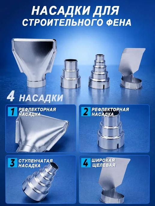 OUOU POWER TOOLS Фен строительный аккумуляторный без батареи 2000 Вт, 2000 Вт, фото 5