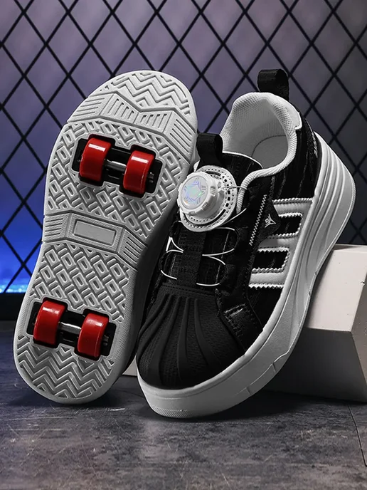 Heelys Роликовые кроссовки на 4 роликах, черный, фото 7