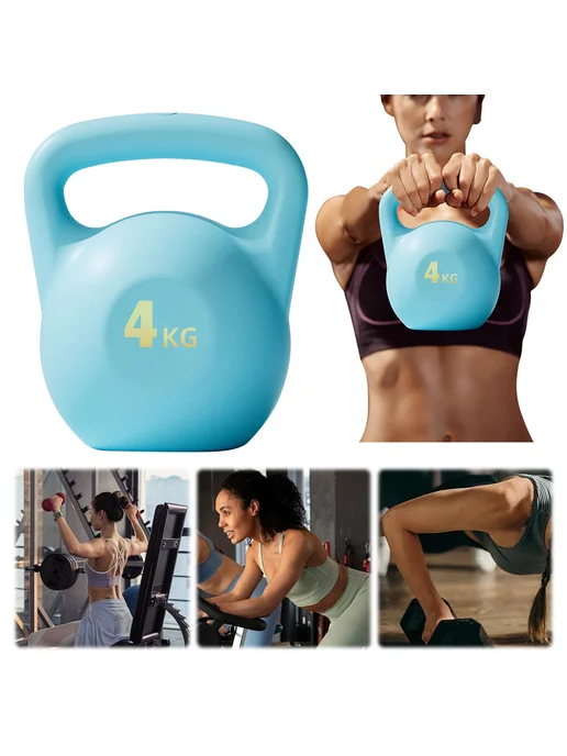 Гиря водяная Kettlebell для дома, нескользящая 4 кг (синяя), 4 кг, фото 2