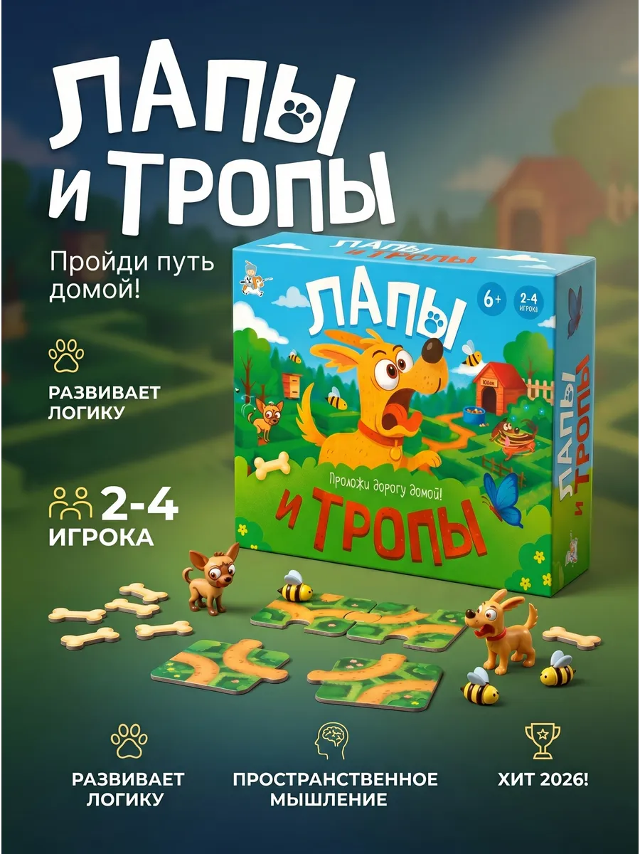 Игра настольная "Лапы и Тропы"