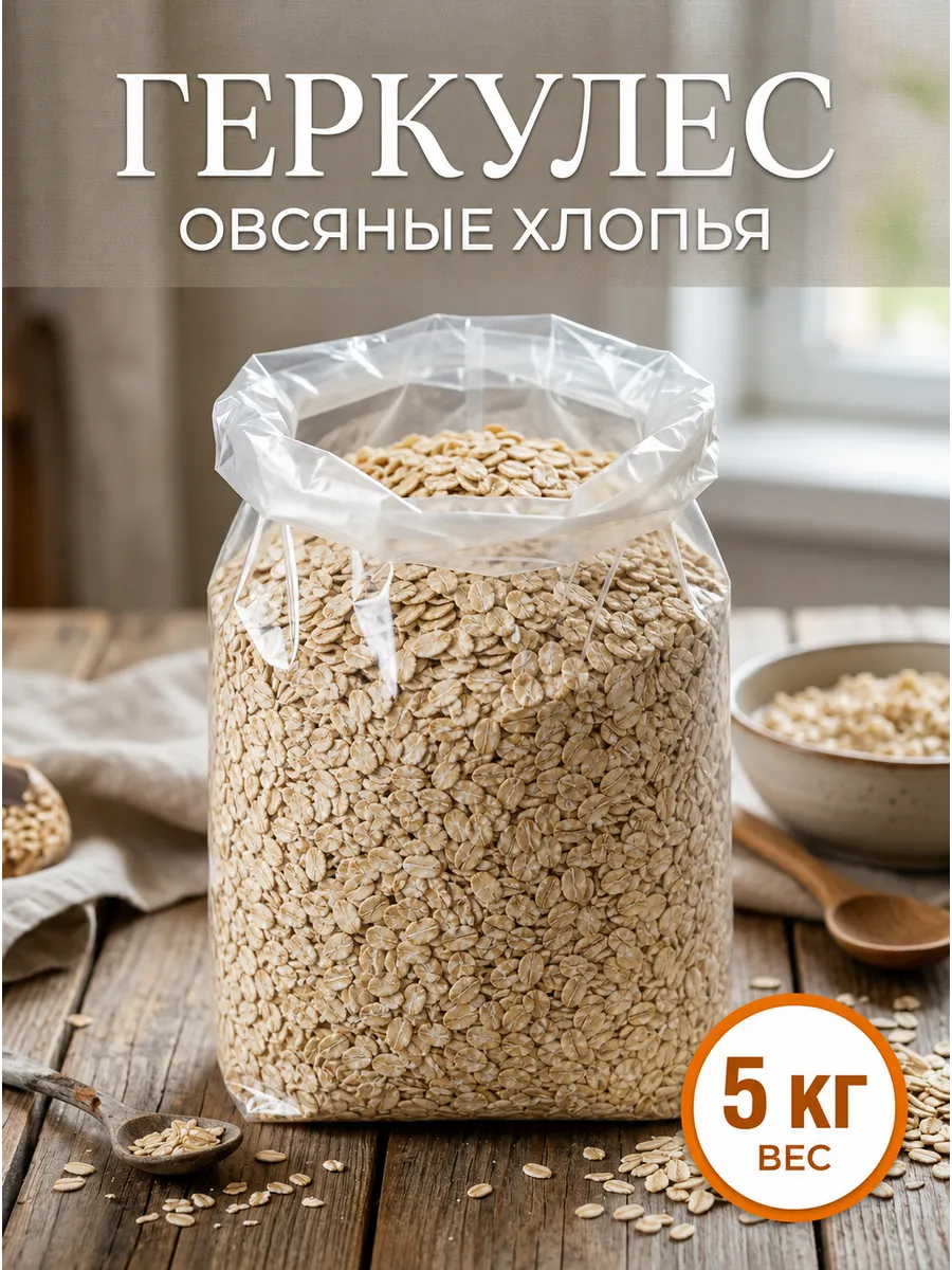Овсяные хлопья Геркулес 5 кг